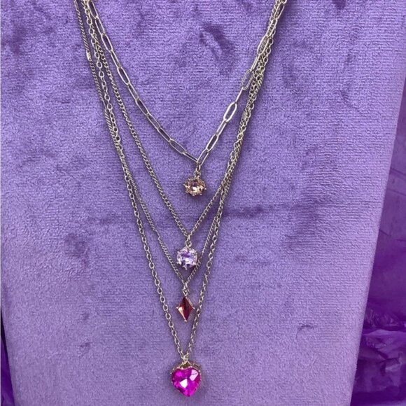 Jessica Simpson Rose Gold and a pinks Convertible Necklace - Picture 1 of 5